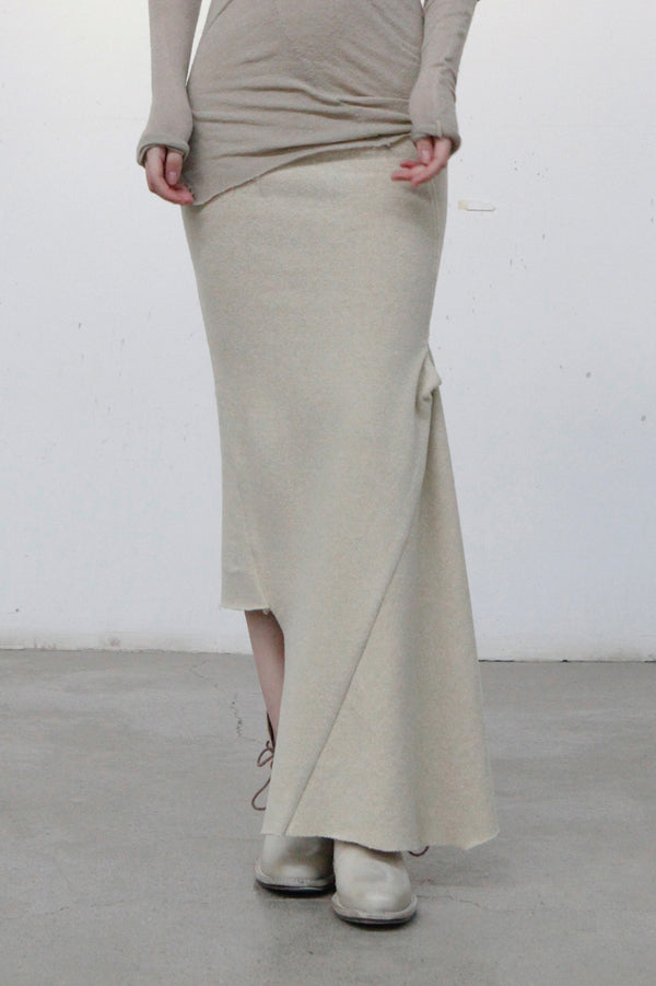 Marc le bihan long net eye skirt 2752 tilleul